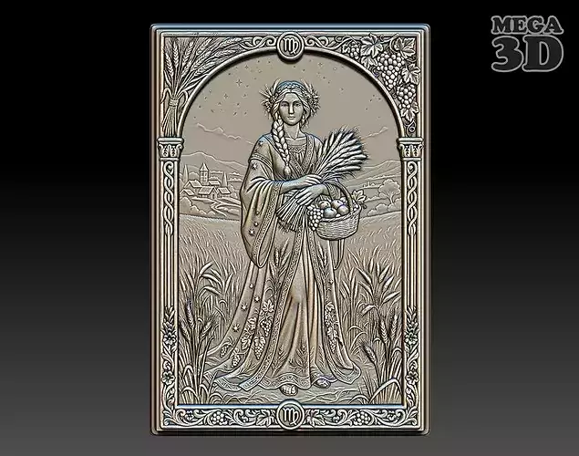 Virgo Zodiac Bas Relief 260503