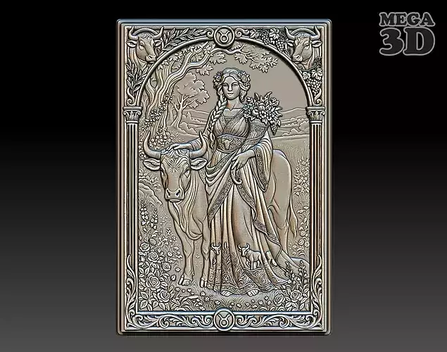 Taurus Zodiac Bas Relief 260503
