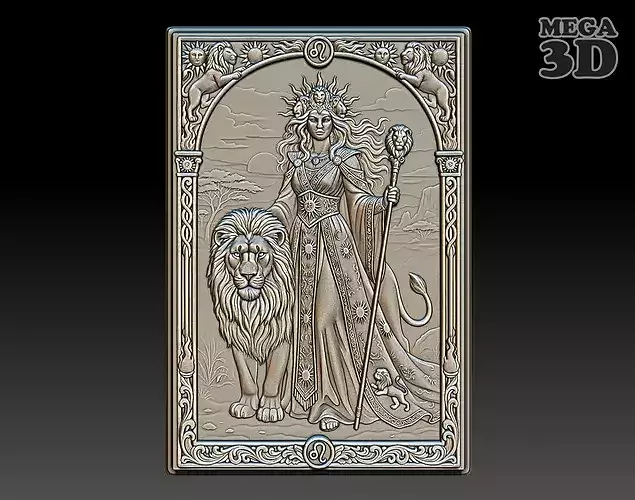 Leo Zodiac Bas Relief 260503