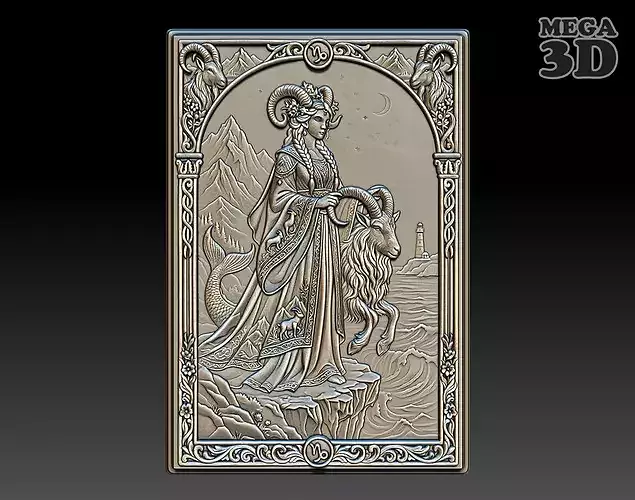 Capricorn Zodiac Bas Relief 260503