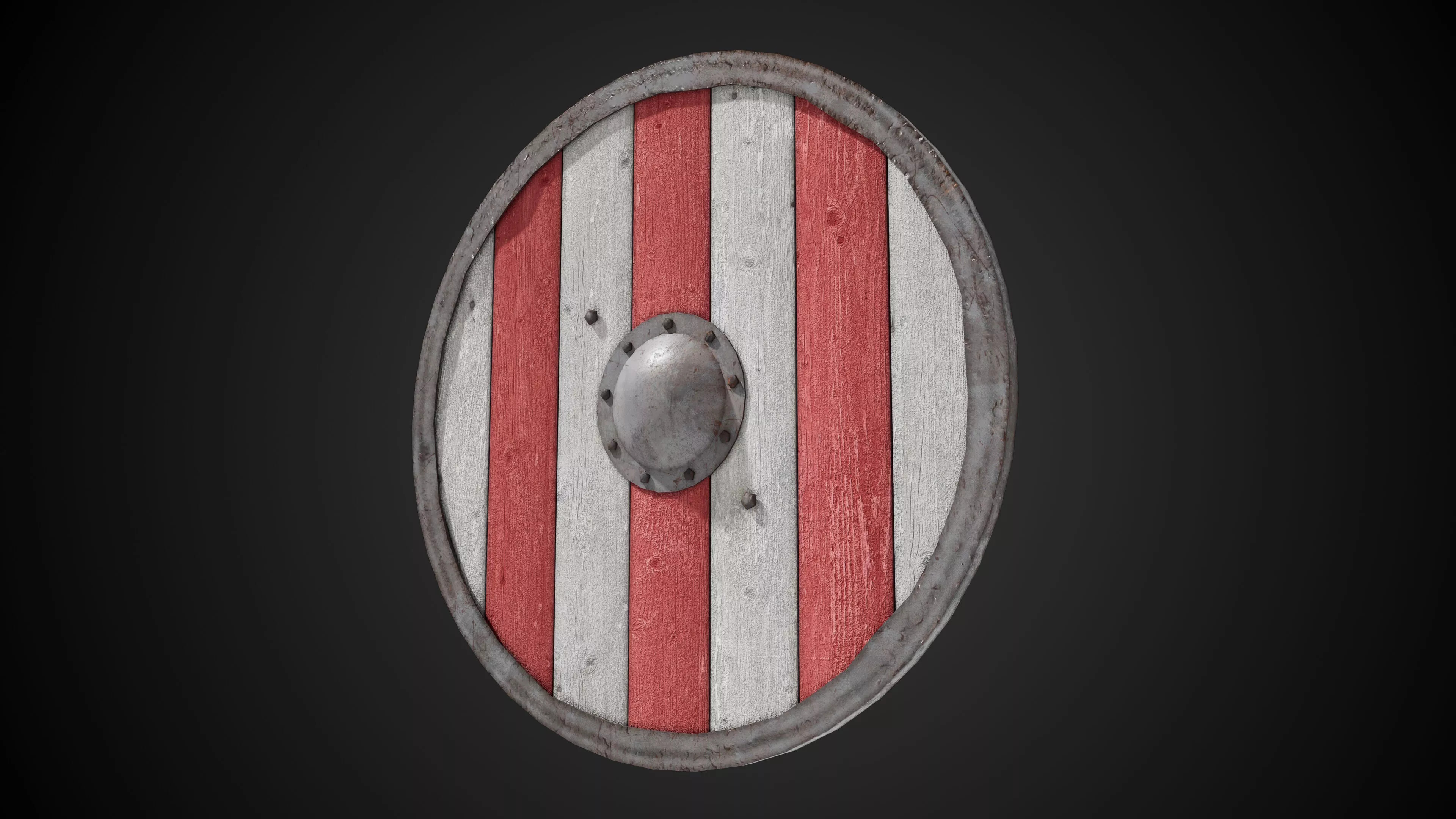 Medieval Viking Shield Low-poly 3D model