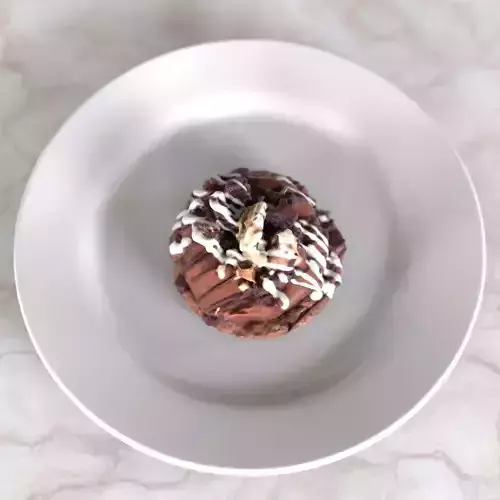 Cake chocolate donut on plate