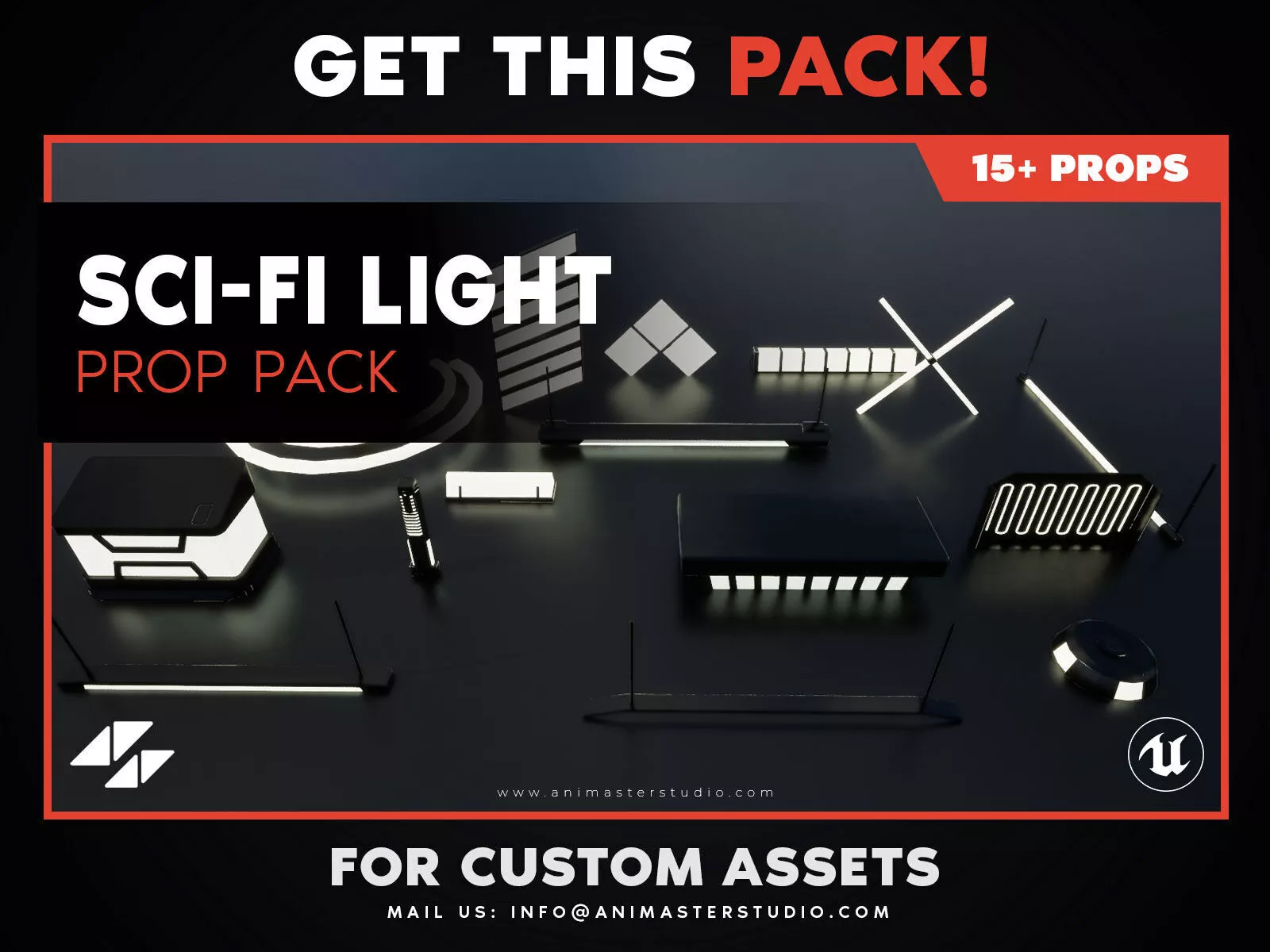 Sci-Fi Light Pack Low-poly 3D model