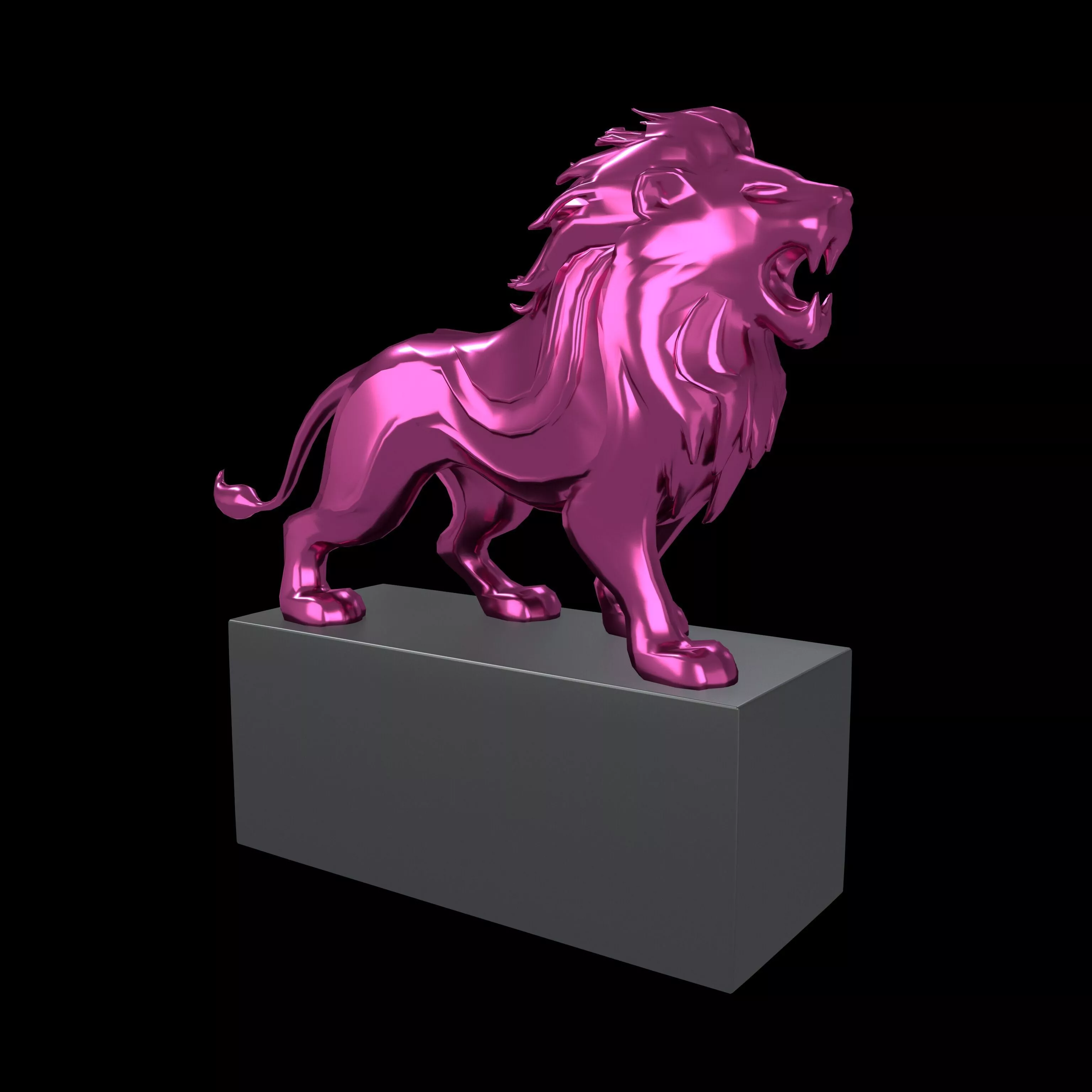 Lion Sculpture v2 006 Low-poly 3D model