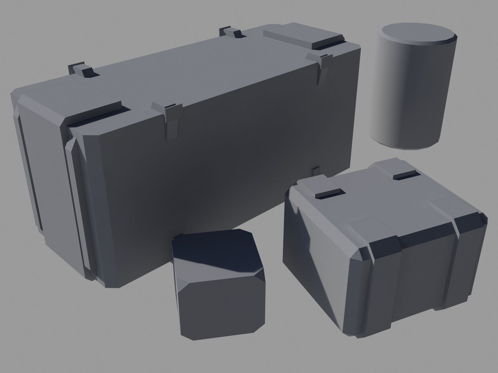 Containers pack Low Poly ver 1 Low-poly 3D model_2