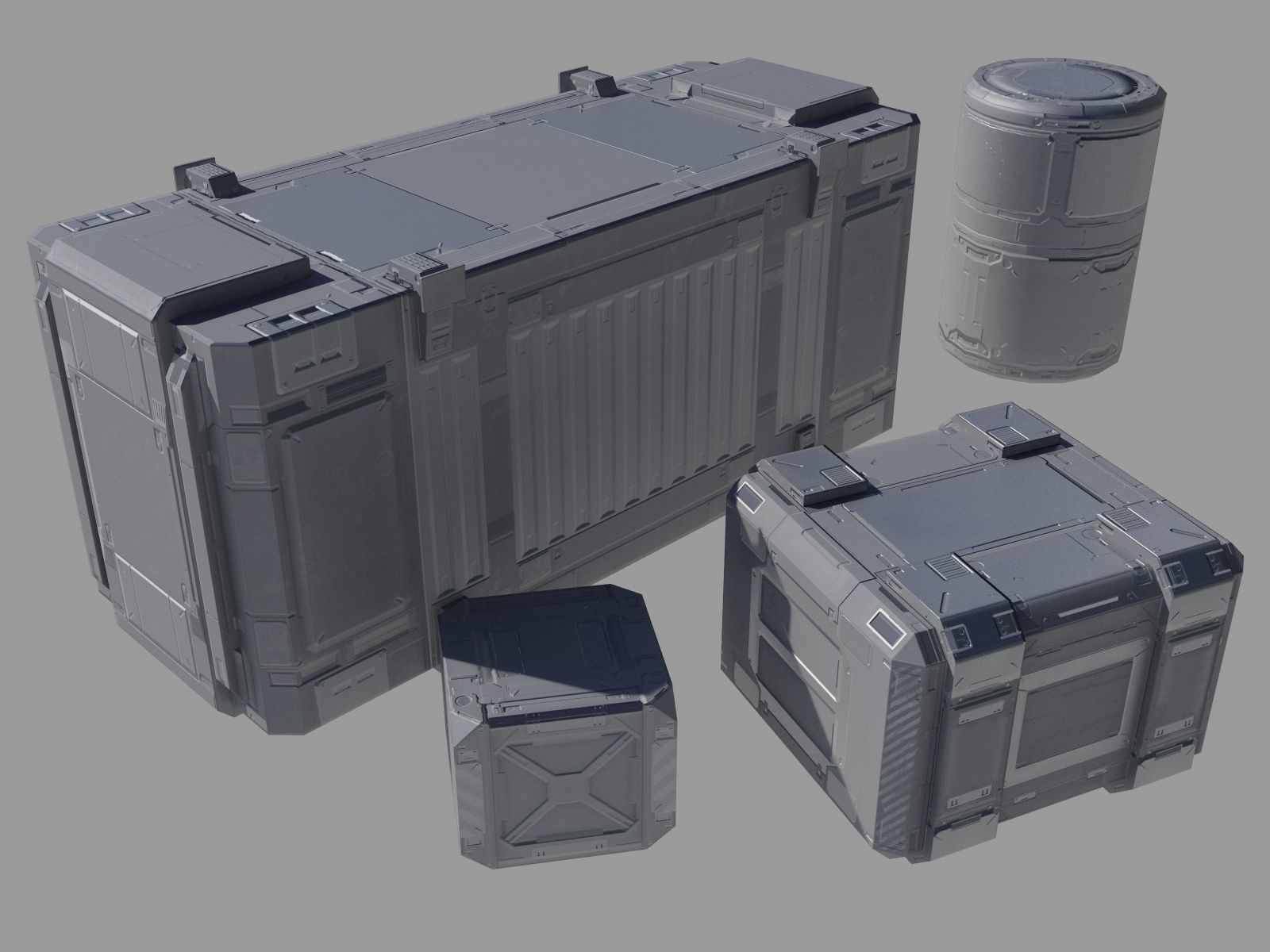 Containers pack Low Poly ver 1 Low-poly 3D model_1
