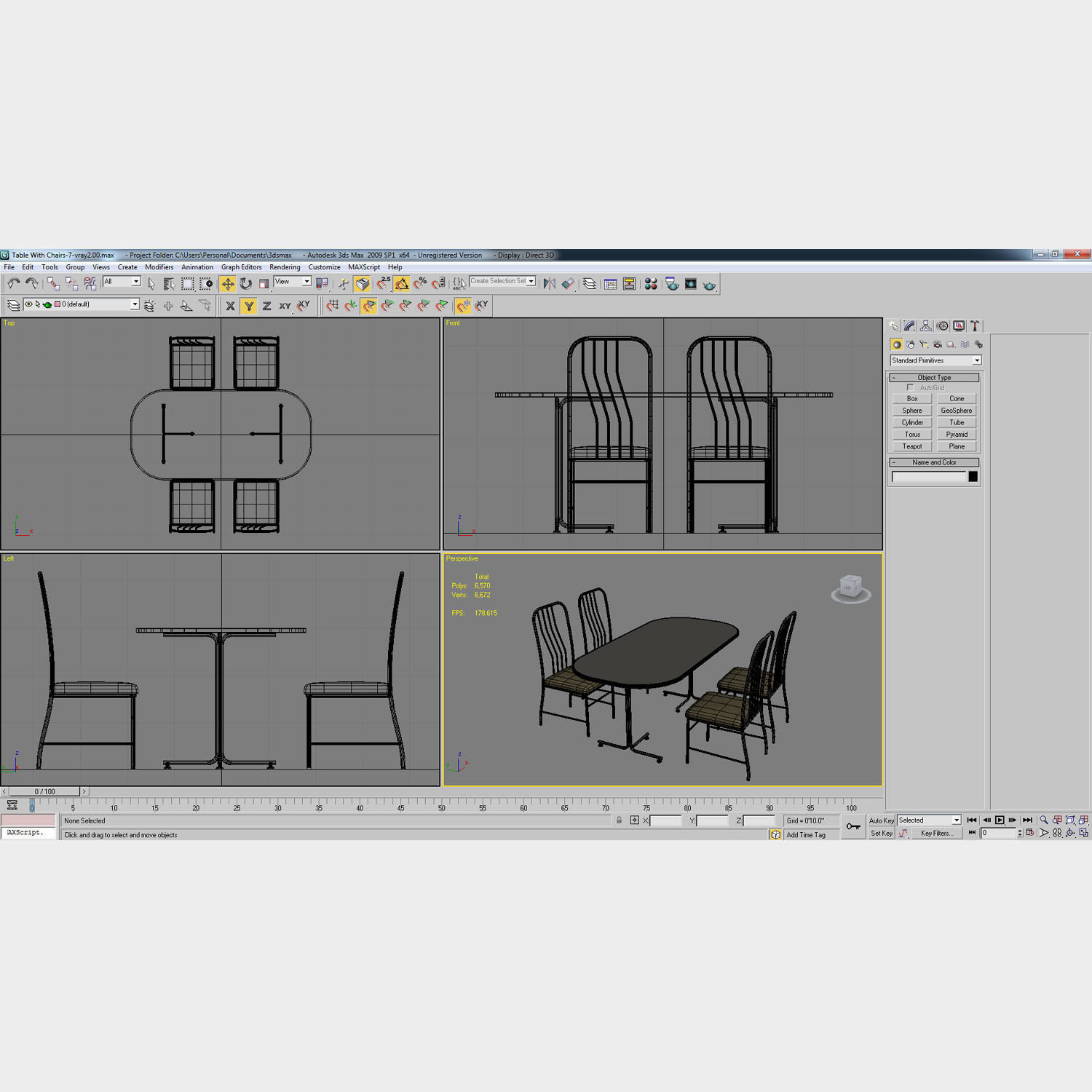 Table with Chairs 3D model_8