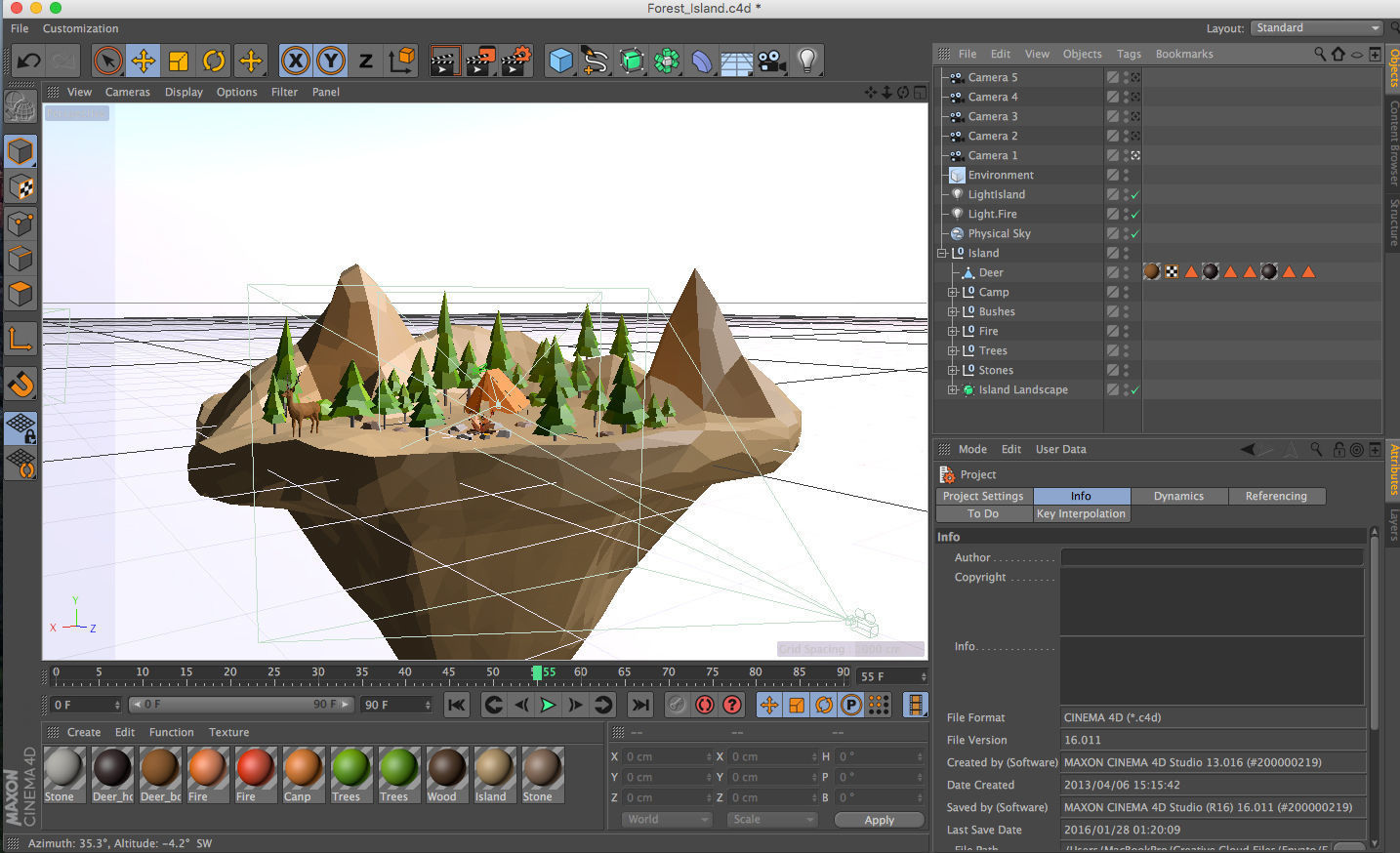 Low Poly Forest Island Low-poly 3D model_7
