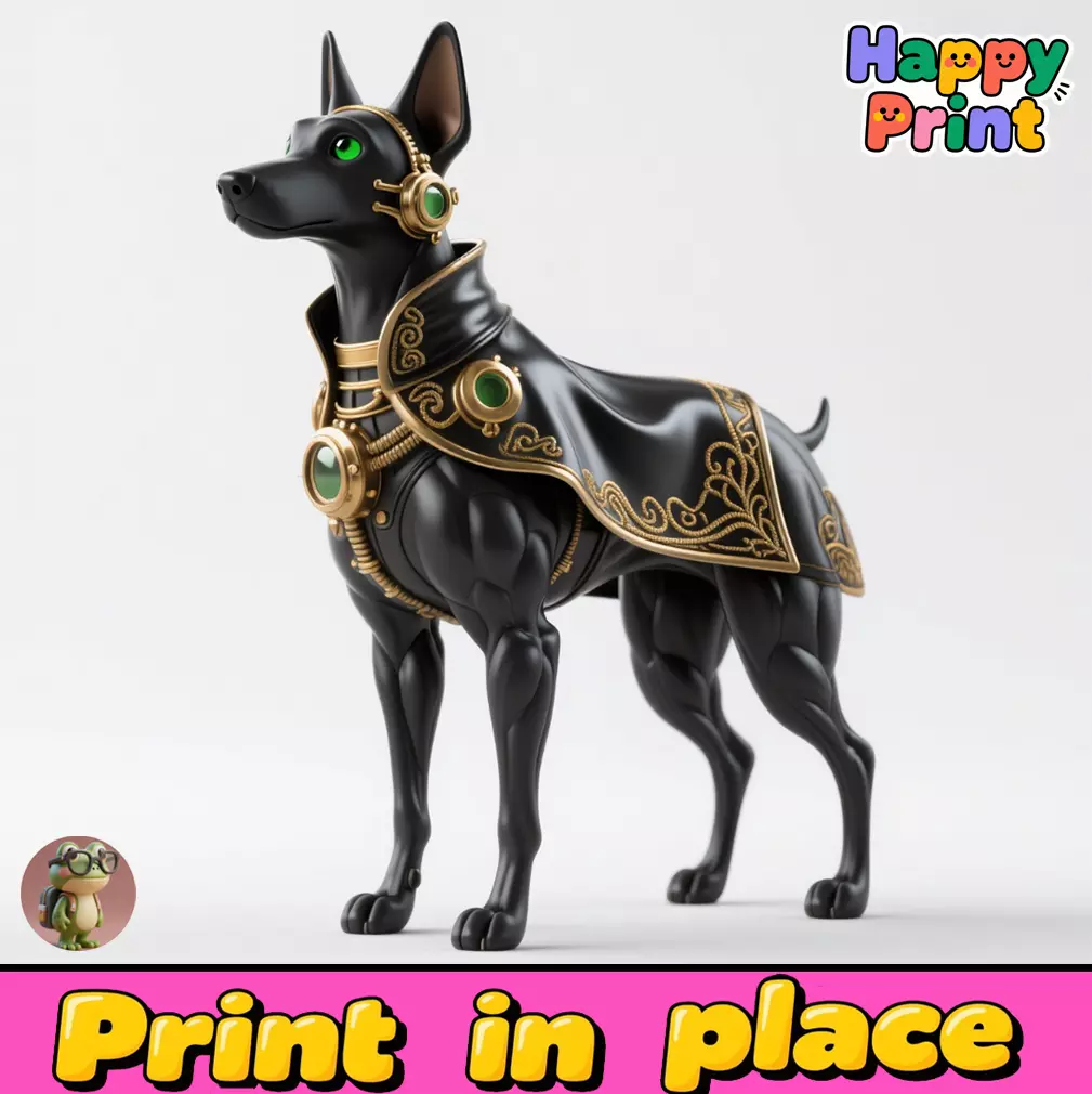 Black Doberman Inu 3D print model