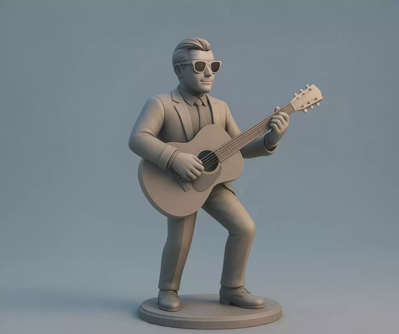 Stylish Guitar Player Figurine Modern Music 3D print model