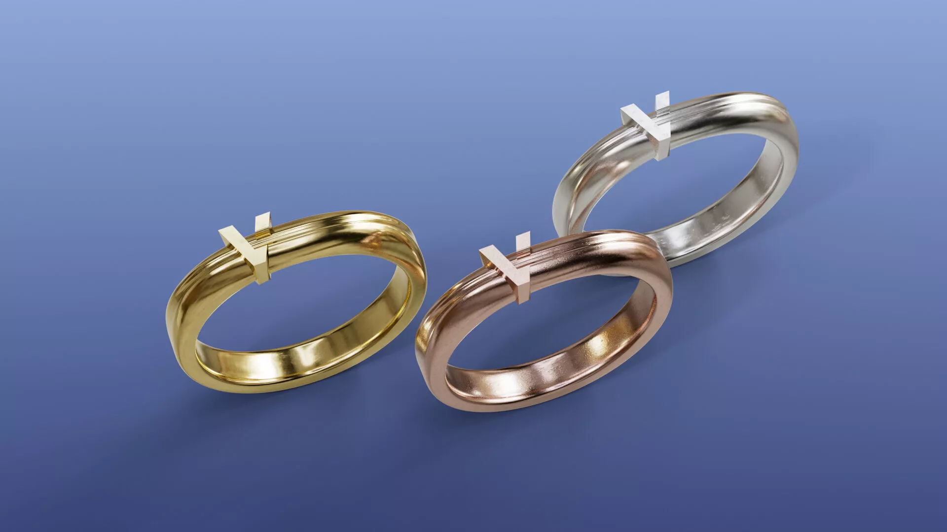 Modern Currency Symbol Statement V Ring 3D print model