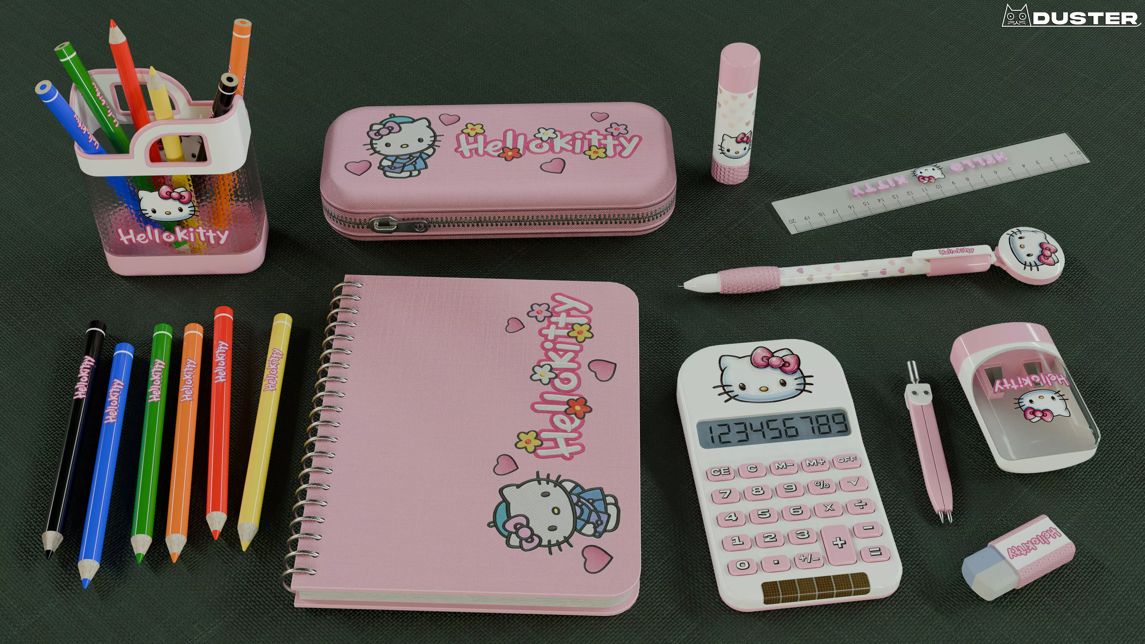 Hello Kitty School Supplies Low-poly 3D model