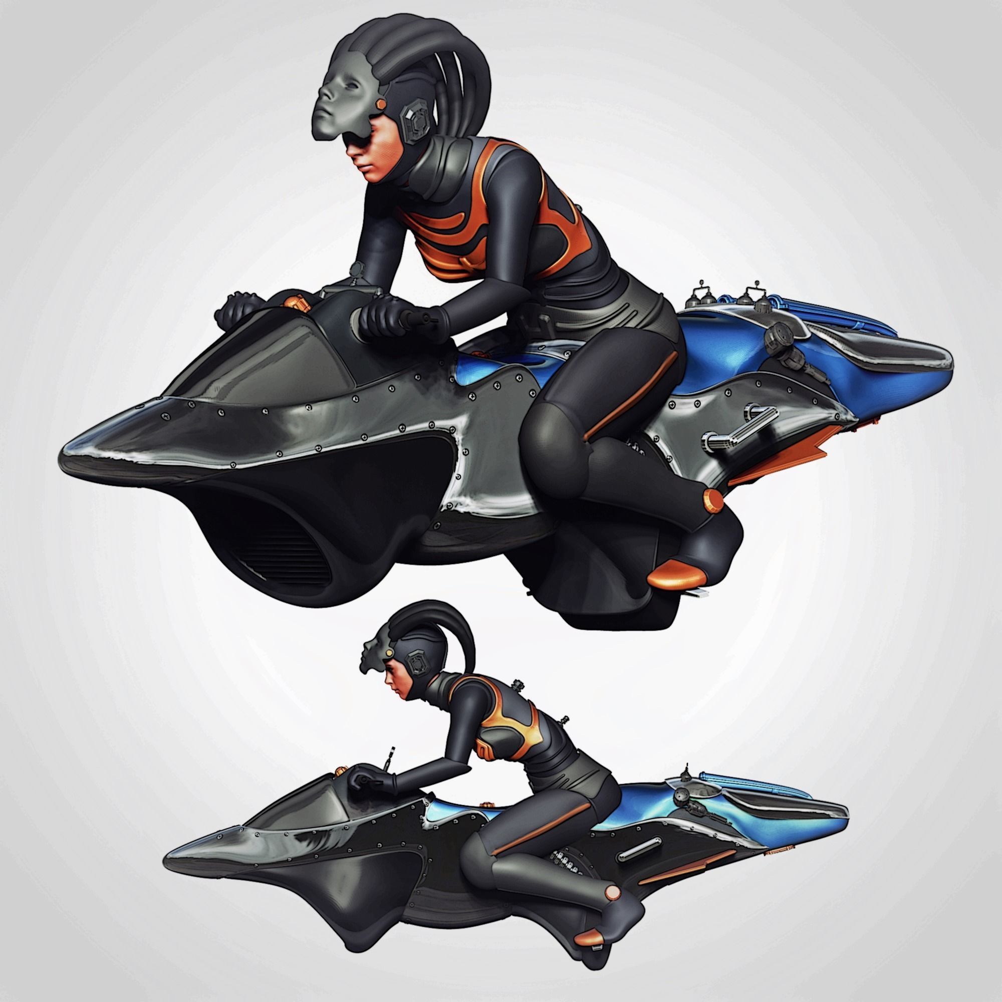 Motorbike Sci-fi 3D model_0