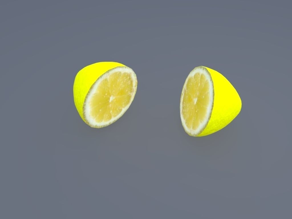 lemon two slices of Low-poly 3D model_2