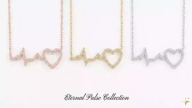 Eternal Pulse Heartbeat Necklace - Dynamic Jewelry CAD Design
