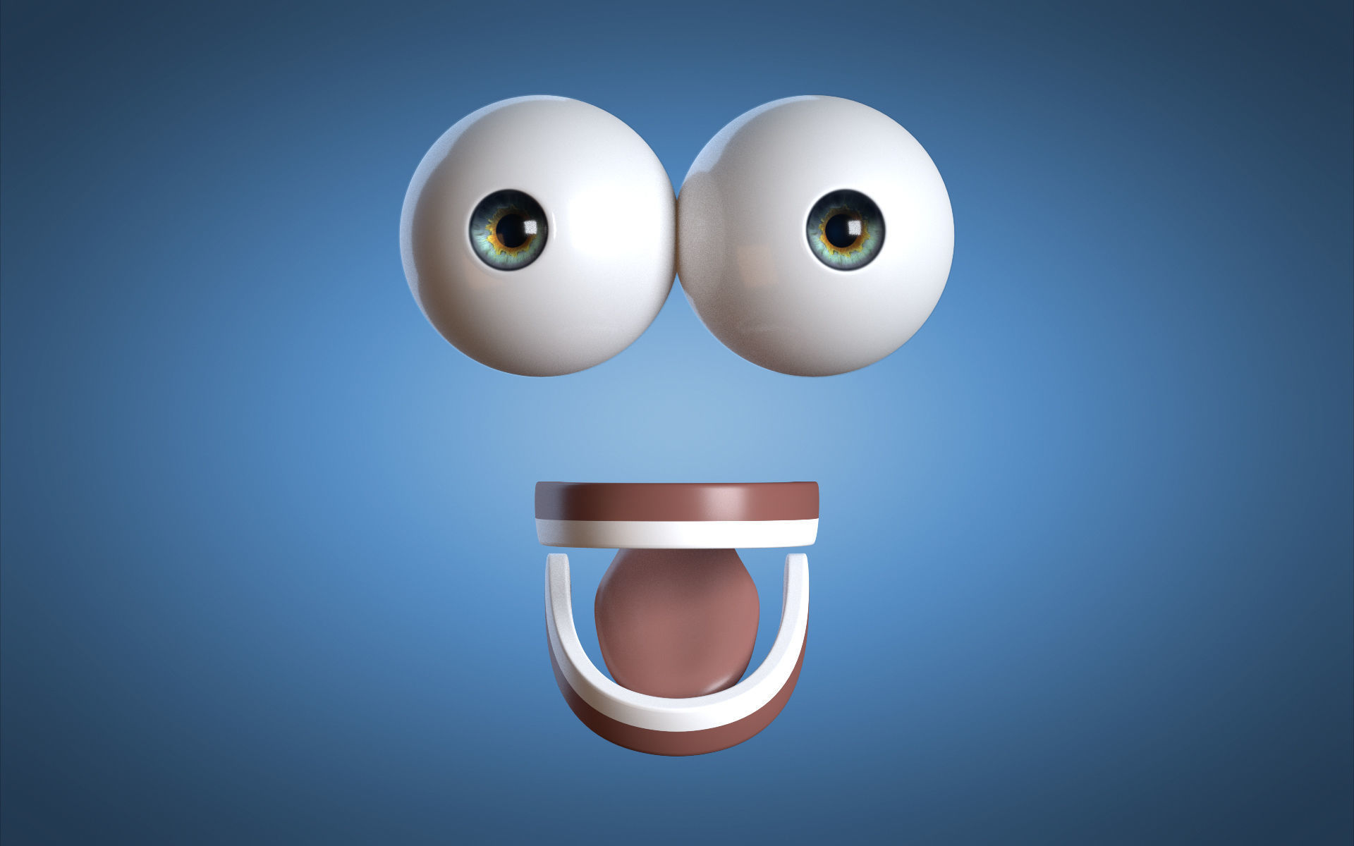 Cartoon Girl Head 3D model_14