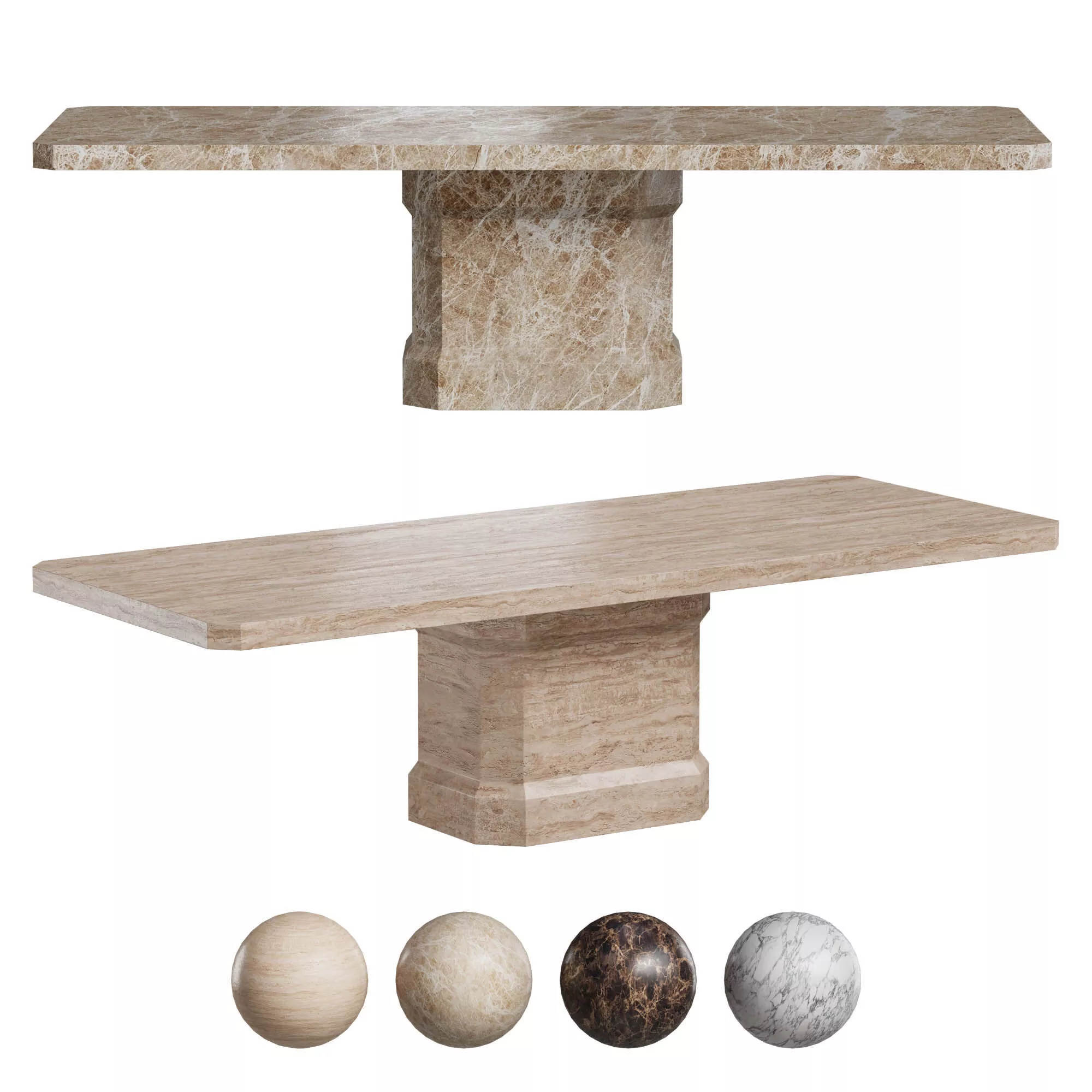 Antic Rectangular Dining Table 3D model