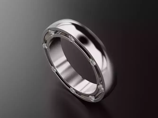 Double ring with stones engagement