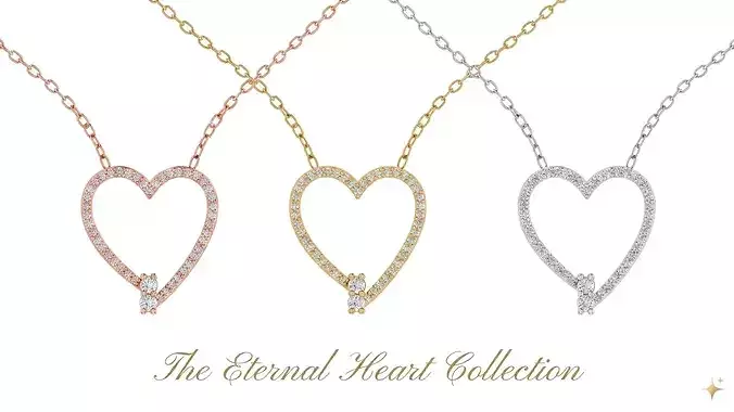 The Eternal Heart Pendant - Elegant  Jewelry CAD Design