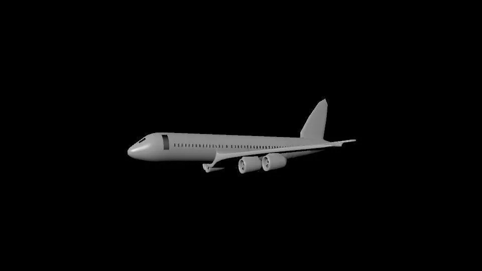 air bus plane Low-poly 3D model