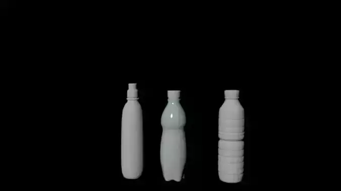 bottles three plastic Low-poly 3D model