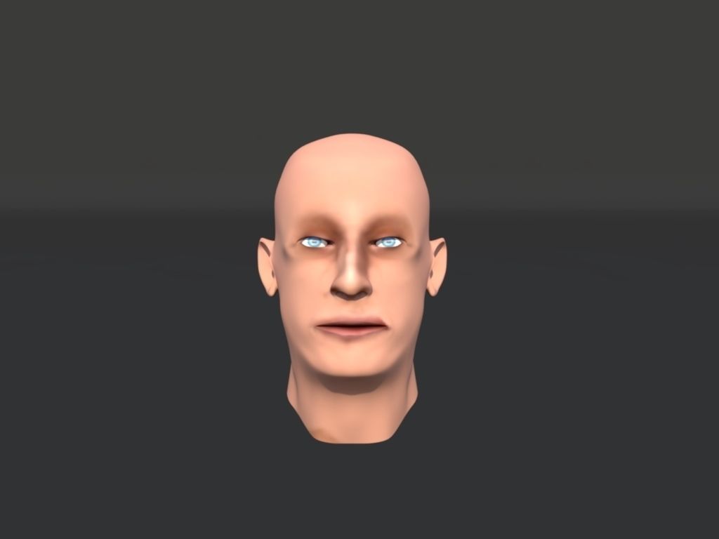 human head Low-poly 3D model_1