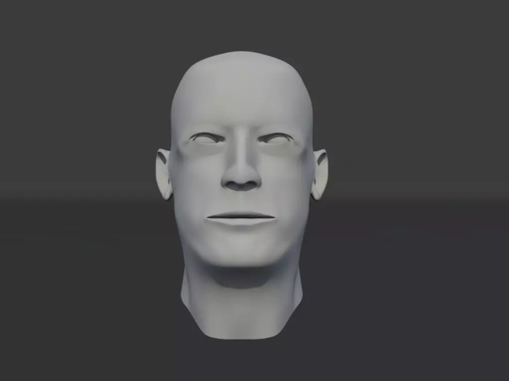 human head Low-poly 3D model_0
