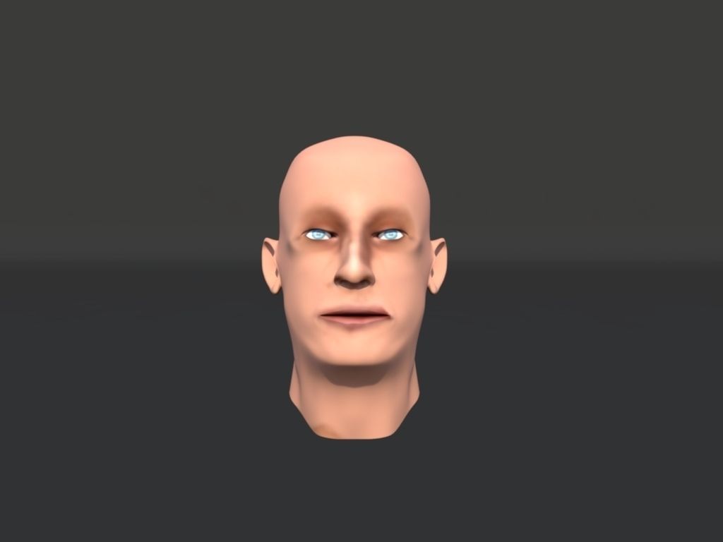 human head Low-poly 3D model_2