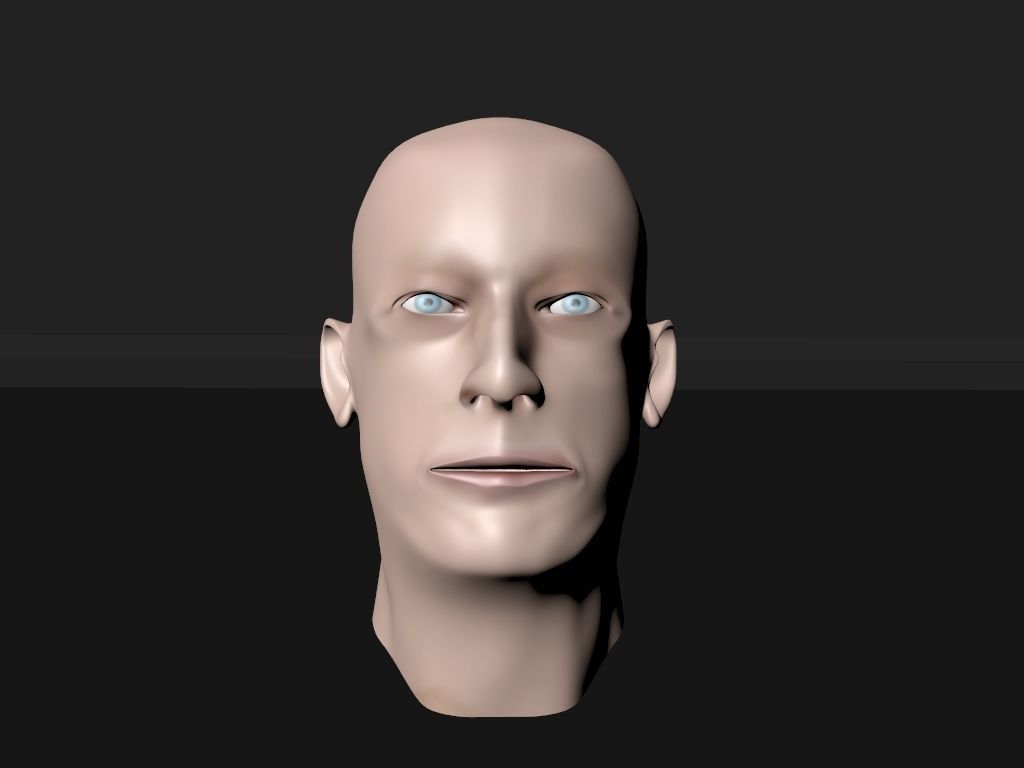 human head Low-poly 3D model_3
