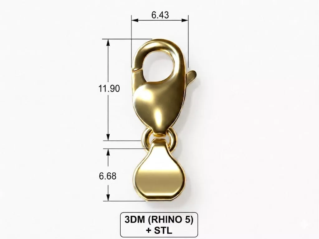 Jewelry lock lobster clasp 12 mm 3D print model
