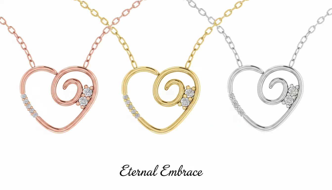 Eternal Embrace Heart Necklace - Love Symbol 3D Jewelry Design 3D print model
