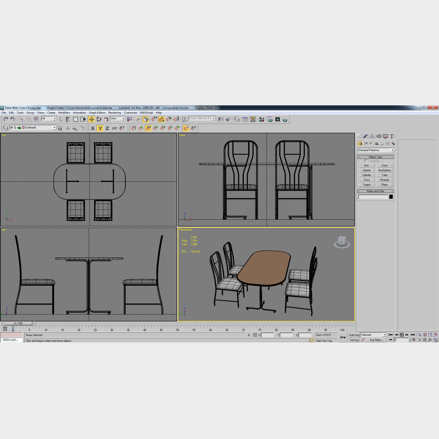 Table with Chairs 3D model_8
