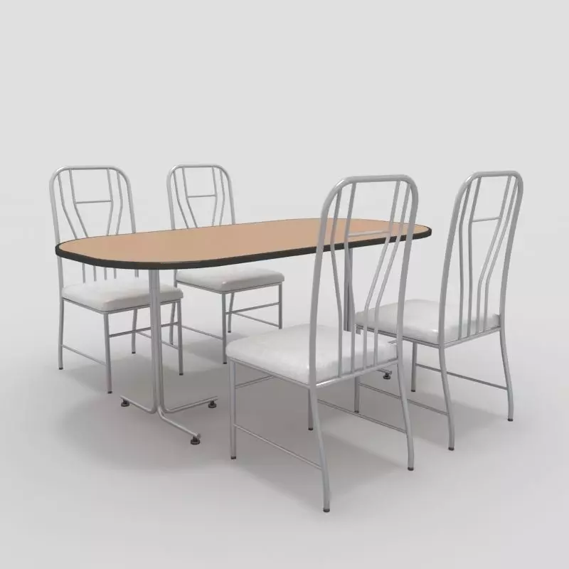 Table with Chairs 3D model_0