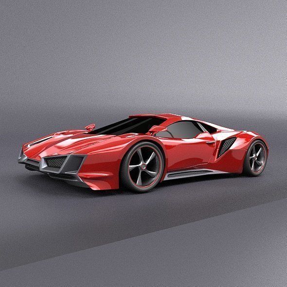 Evotros sports car concept 3D model_8