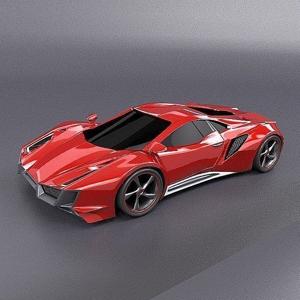 Evotros sports car concept 3D model_7