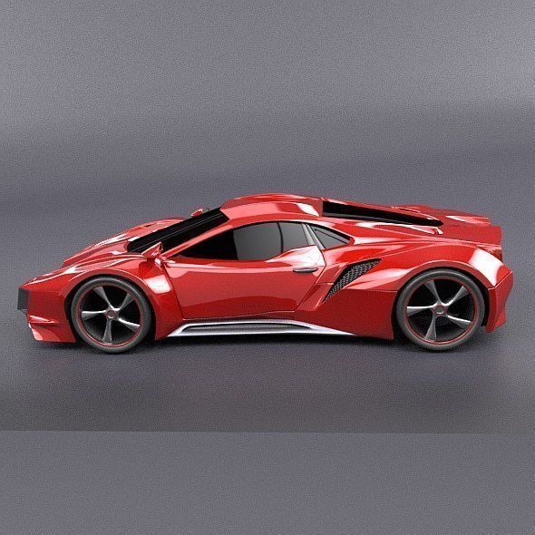 Evotros sports car concept 3D model_1