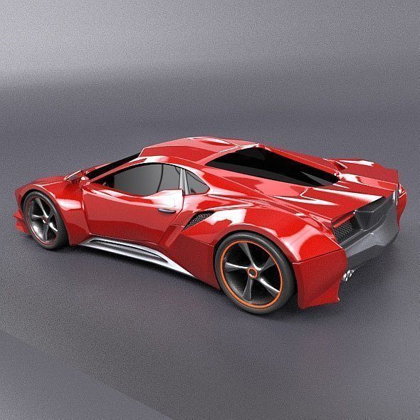 Evotros sports car concept 3D model_2