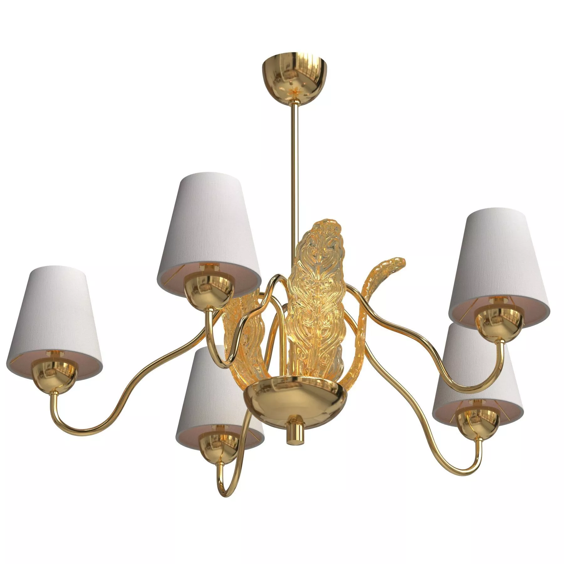 Swedish mid century vintage chandelier 3D model