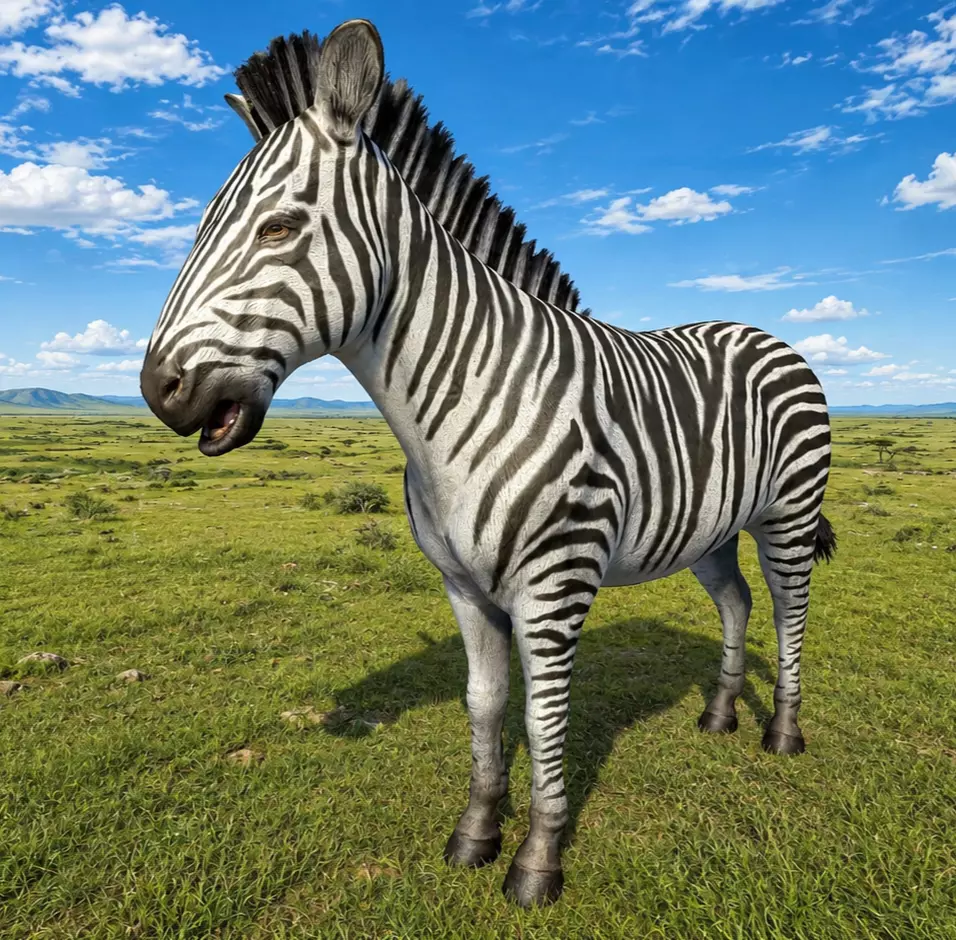 Zebra rigged animated Low-poly 3D model