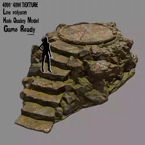 Temple rock with stairs on top