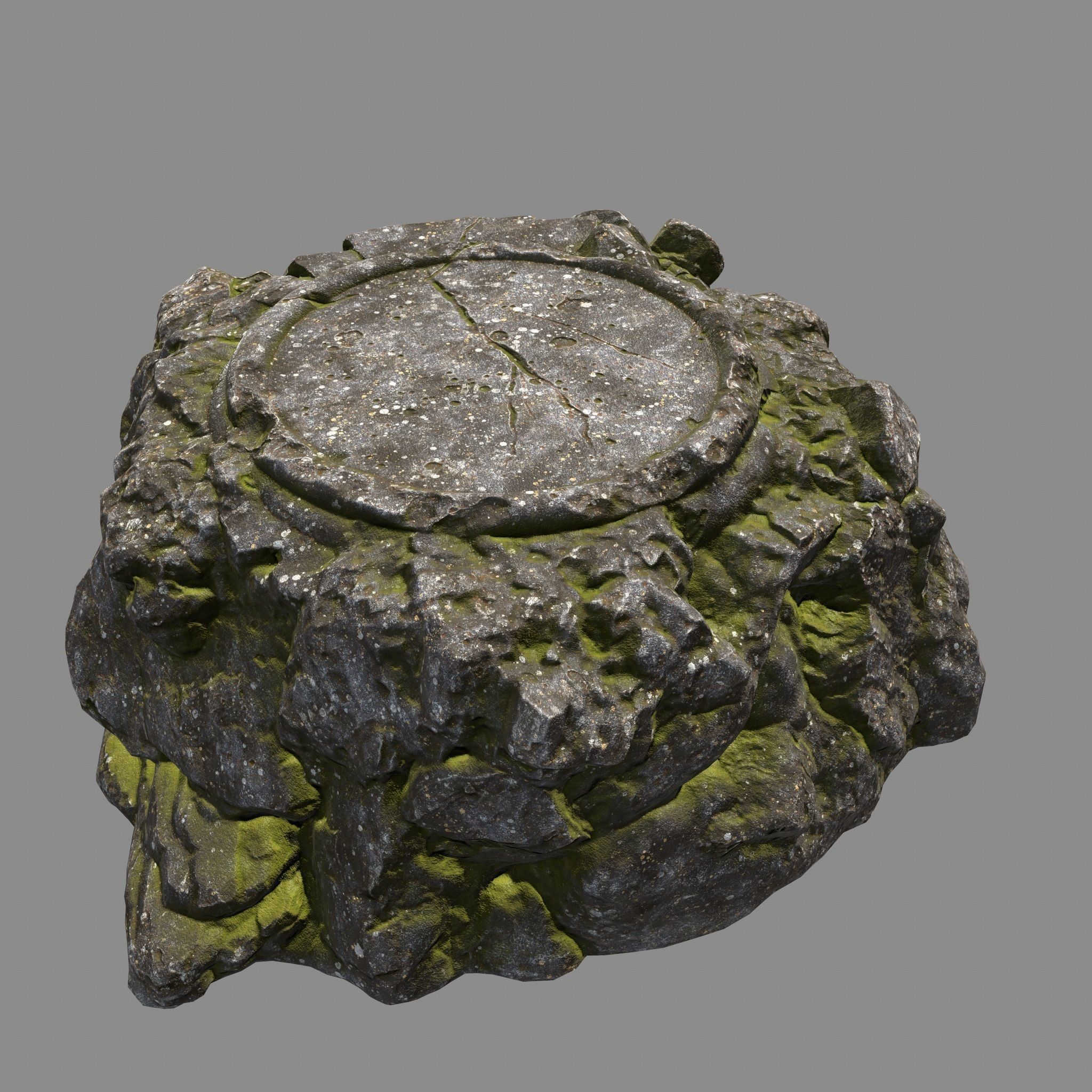 Temple rock with steps Low-poly 3D model_12