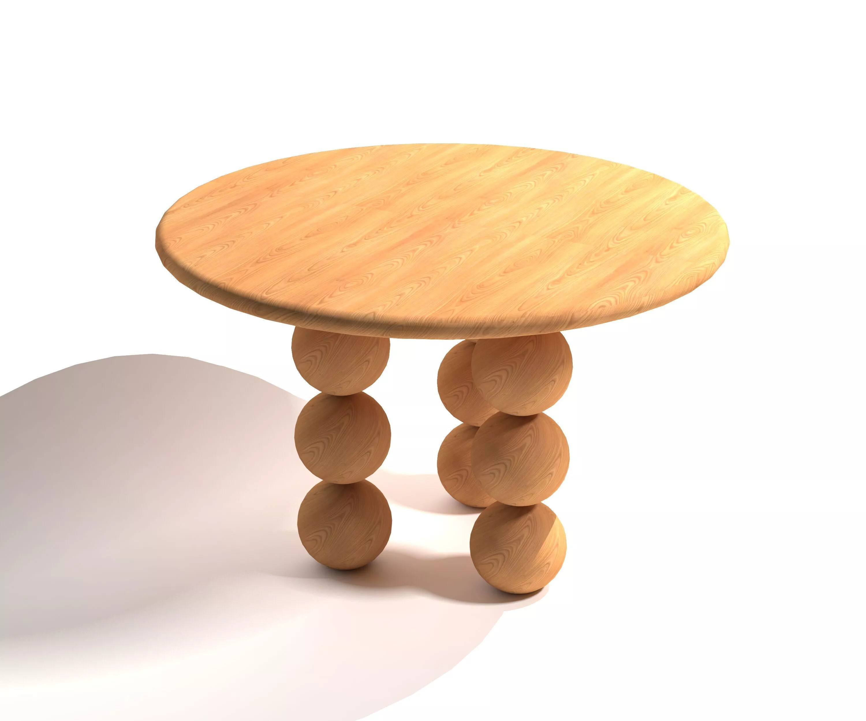 Modern Organic Wood Bubble Dining Table 3D Model Free 3D model