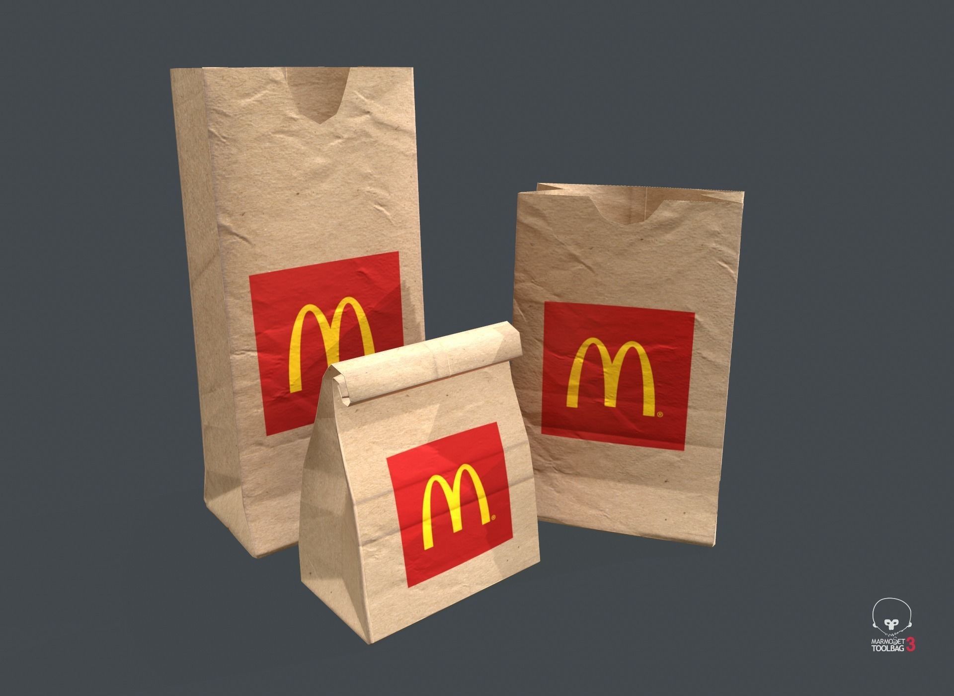 Paper Bag PBR Game Ready Low-poly 3D model_7