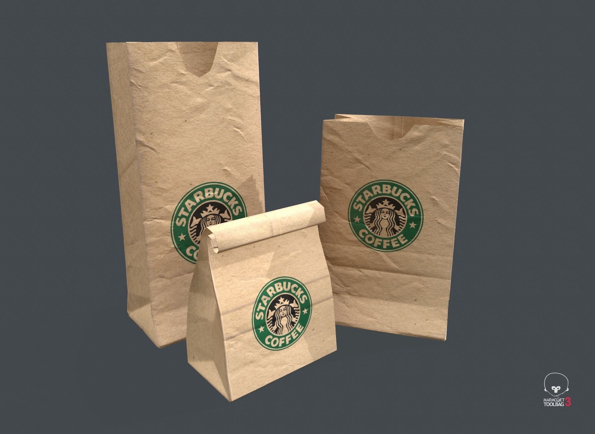 Paper Bag PBR Game Ready Low-poly 3D model_3