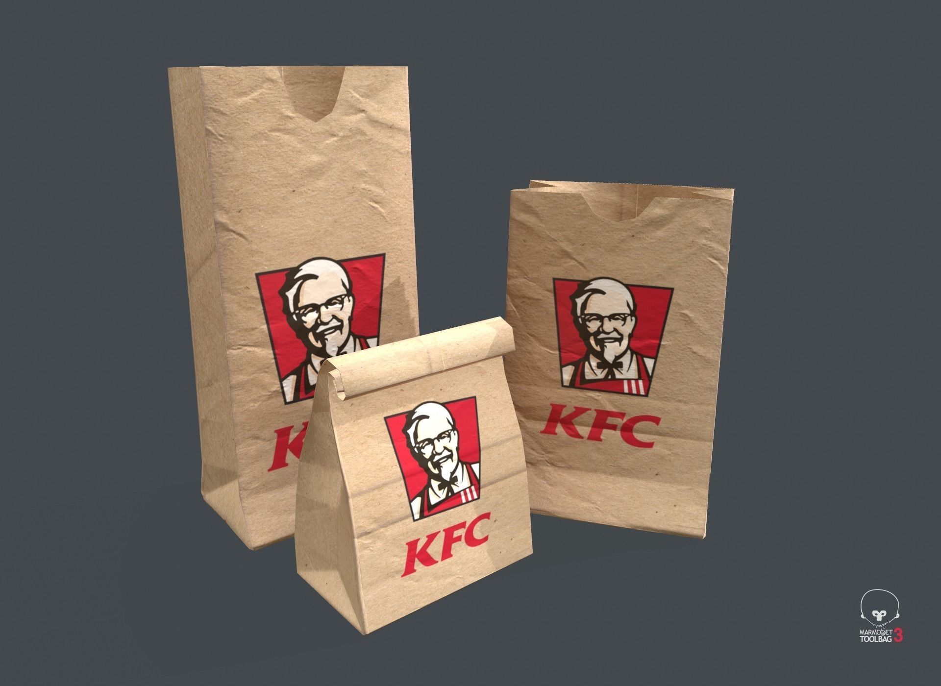 Paper Bag PBR Game Ready Low-poly 3D model_9