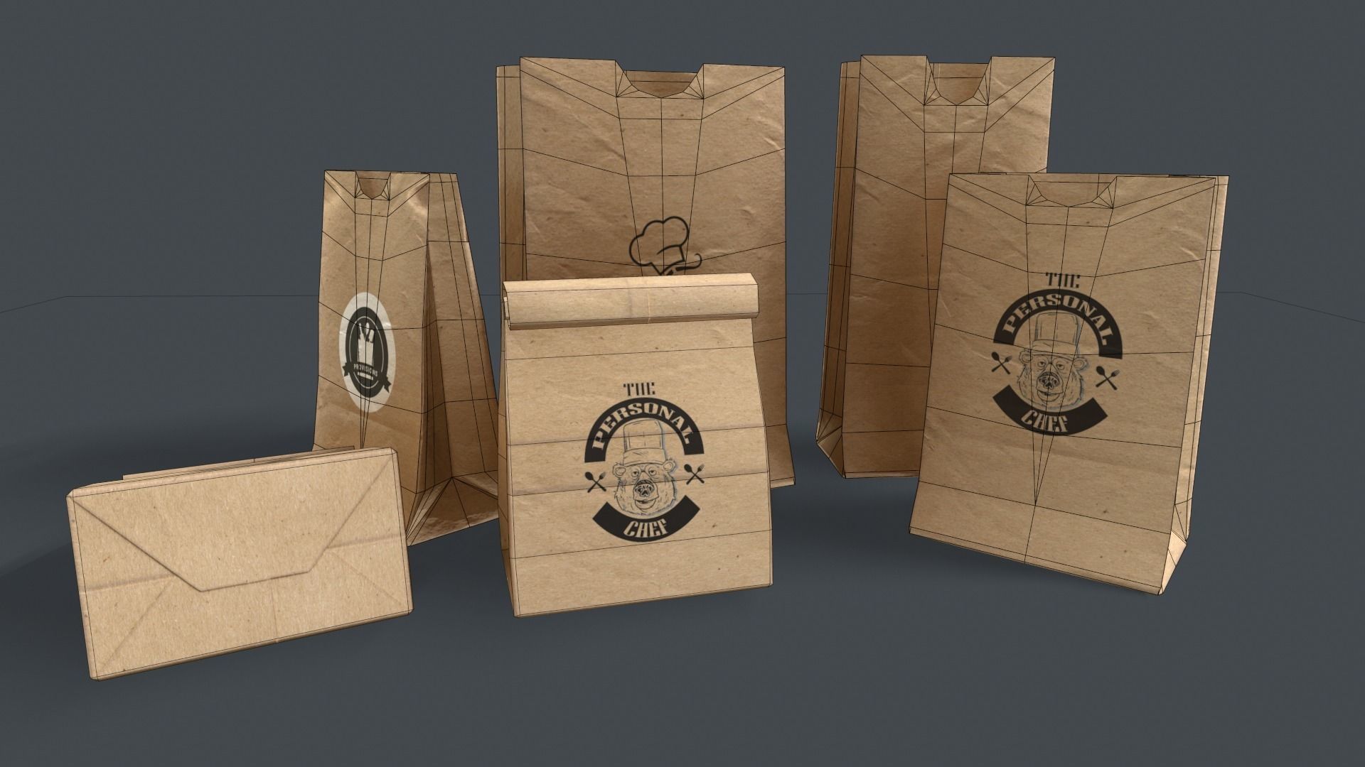 Paper Bag PBR Game Ready Low-poly 3D model_1