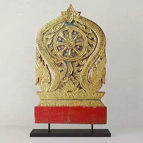 19th Century Thai Wood Carving 3D model
