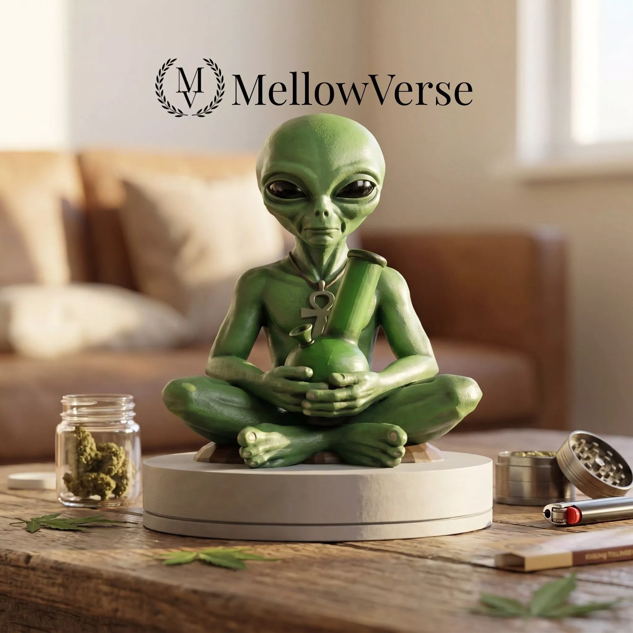 Alien Herb Grinder - 2-Part Magnetic Grinder STL - MellowVerse 3D print model