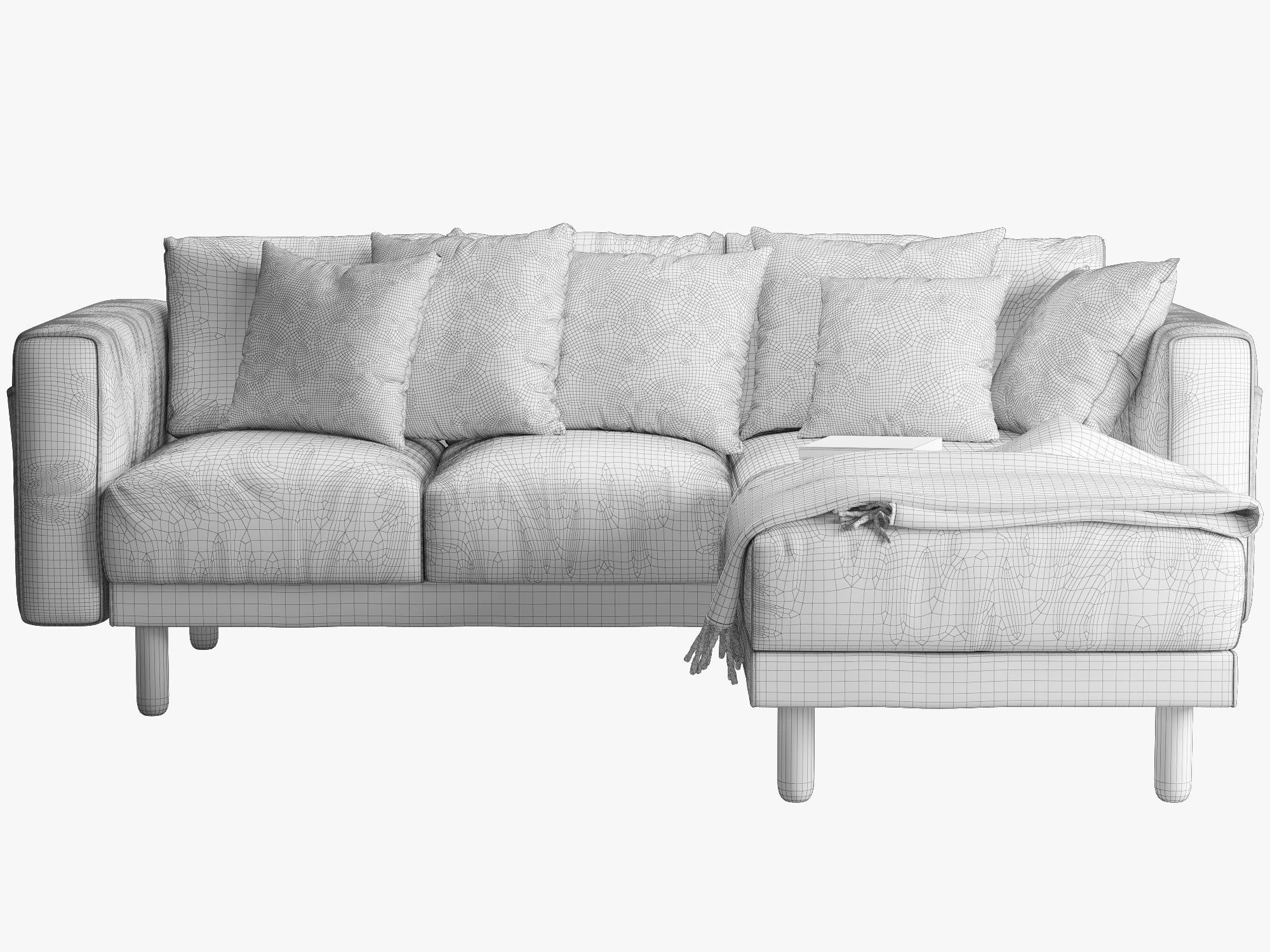 NORSBORG Two-seat sofa with chaise longue Ikea 3D model_7