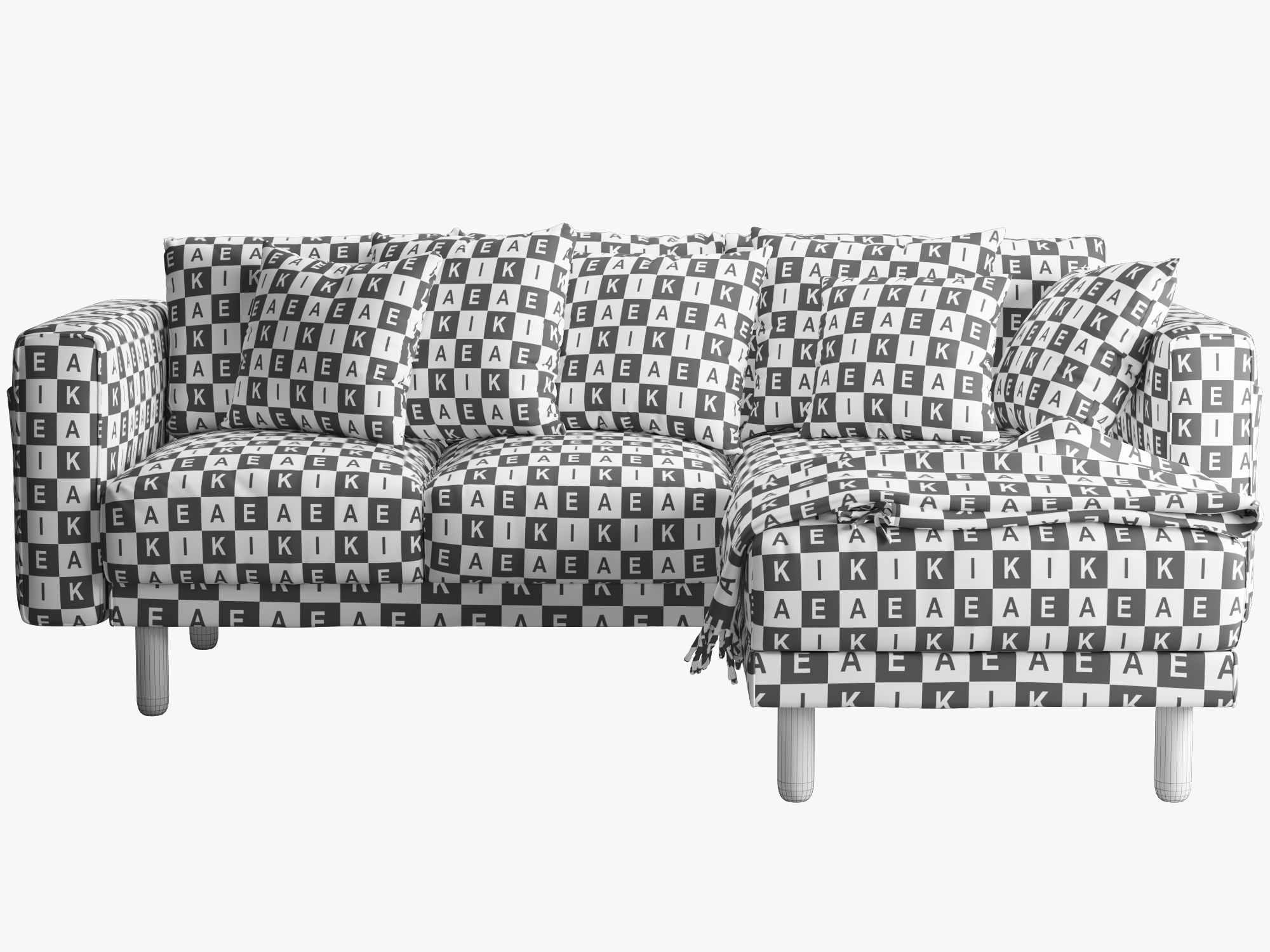 NORSBORG Two-seat sofa with chaise longue Ikea 3D model_8